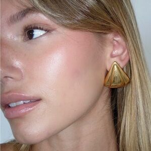 18K Gold Triangle Earrings*Pointelle Earrings*Old Money Earrings*Statement